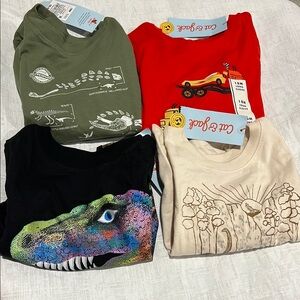 Colorful Dinosaur and Car Graphic T-Shirts